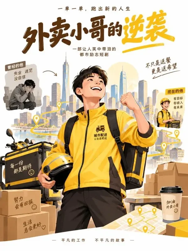 红果短剧《三个月逆袭成传奇》封面 - 逆袭小哥题材短剧
